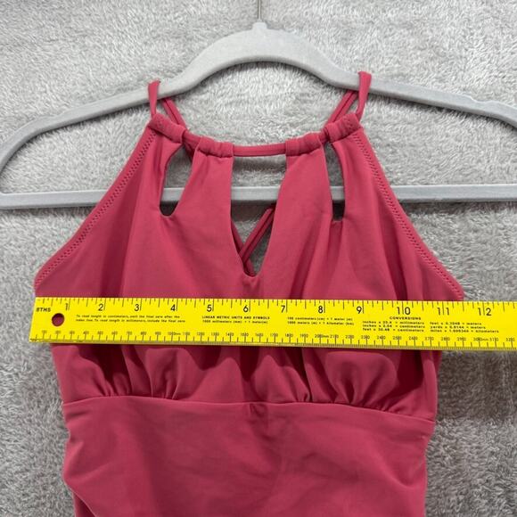 CupShe Swimsuit Women L Soft Red One Piece Halter Key Hole Padded - Picture 12 of 14